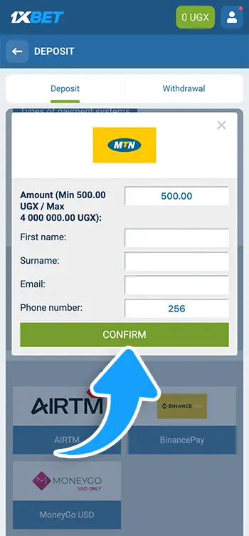 Step 6 - Confirm the transaction to fund the account